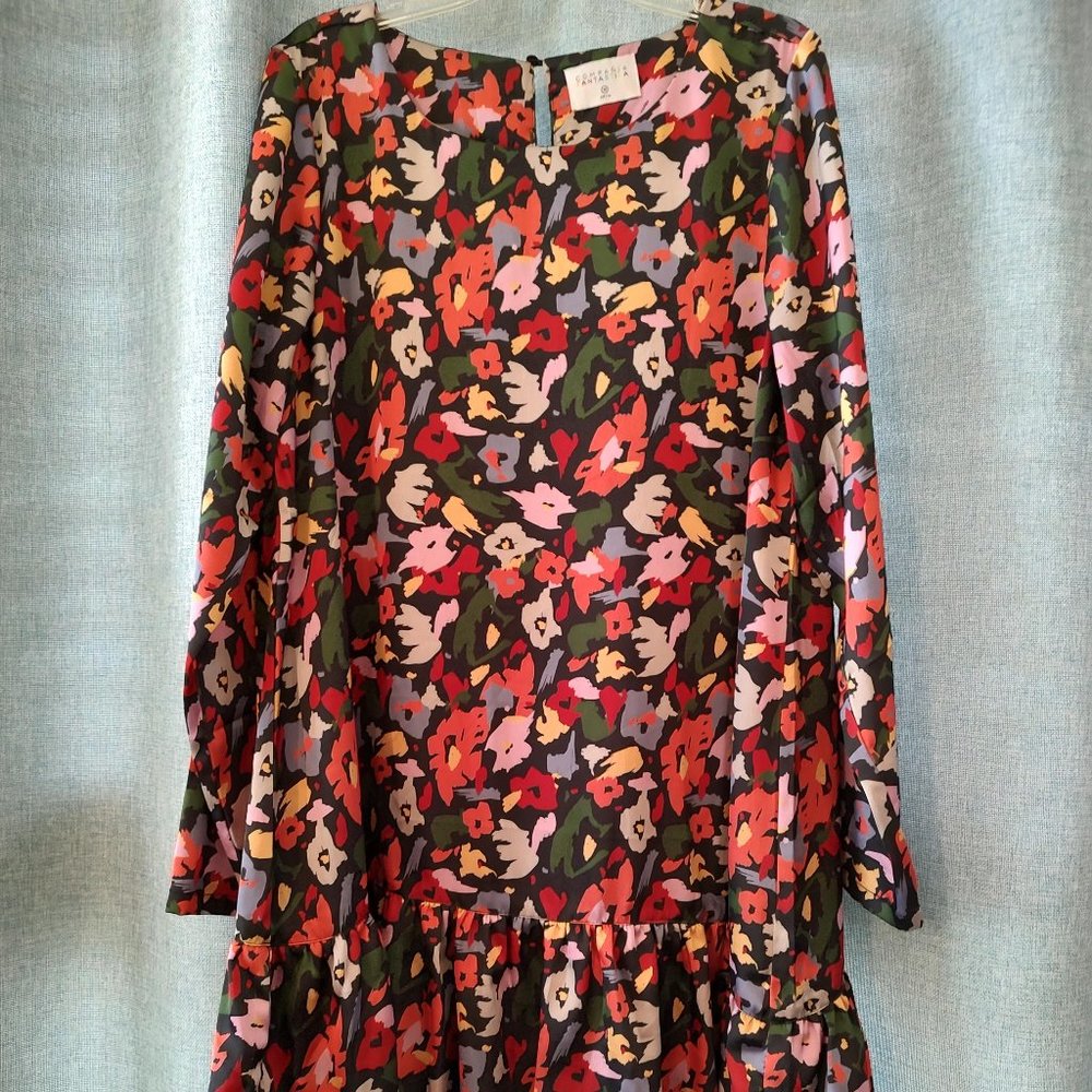 Compania Fantastica Floral Ruffle-Hem Shift Dress - Women